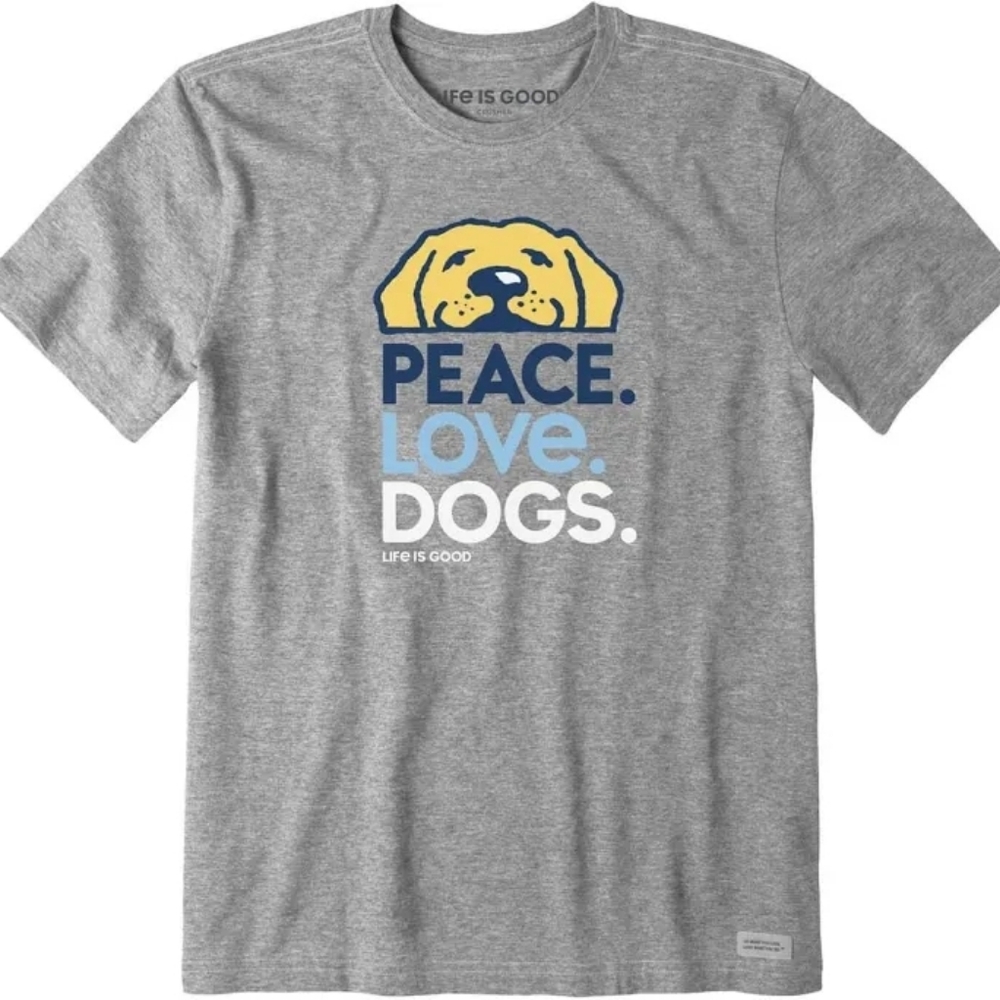 Life Is Good Peace Love Dogs Crusher Tee